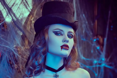 makeup karakter vampire