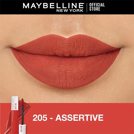 warna lipstik shade Maybelline 205 Assertive di bibir